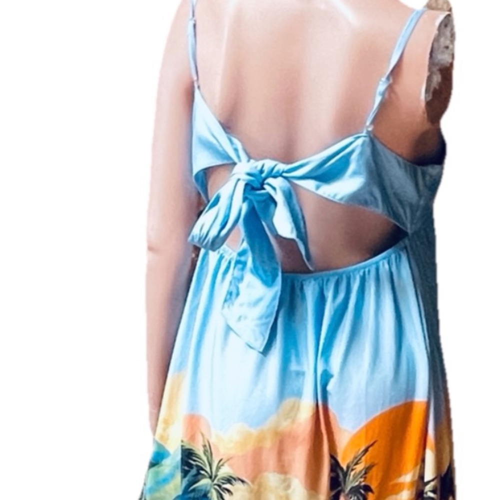 PAPER HEART Australia Fabulous NWOT ITALIAN RIVIERA Print MAXI Sun DRESS Size M - Picture 5 of 15
